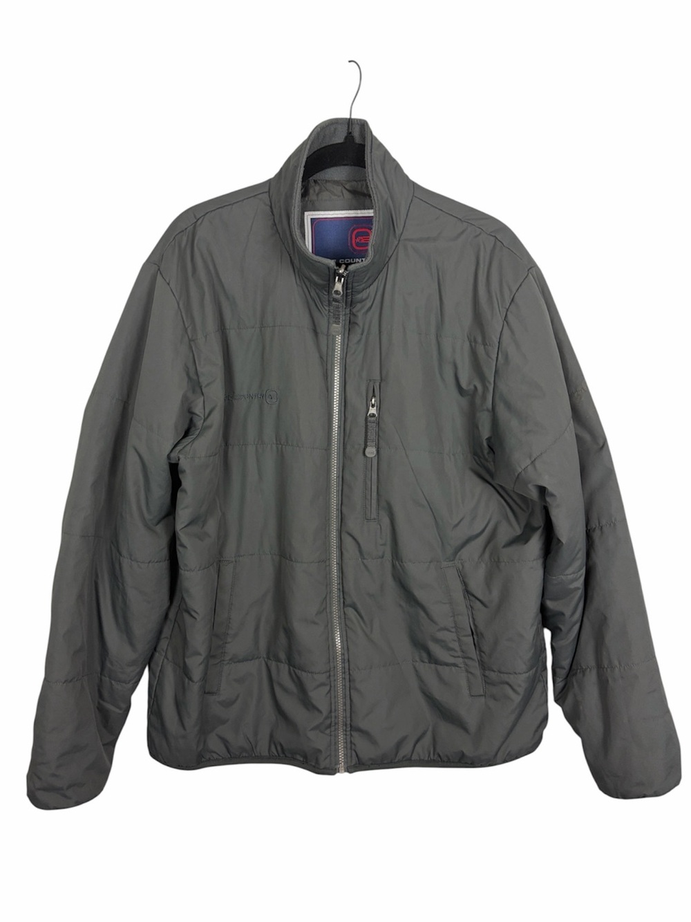 Free Country Puffer Jacket Gray Full Zip Insulated Mens Large